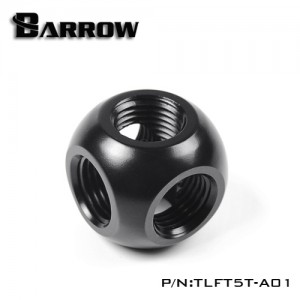 Barrow G1/4" Thread 5-Way Block Splitter Fitting - Black (TLFT5T-A01)