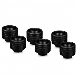 Thermal Grizzly DeltaMate 16/10mm SoftTube Compression Fitting - ST16 - Black - 6 Pack (TG-DM-FIT-6001)