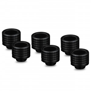 Thermal Grizzly DeltaMate 16mm HardTube Compression Fitting - HT16 - Black - 6 Pack (TG-DM-FIT-6002)