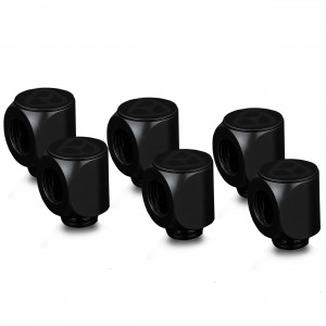 Thermal Grizzly DeltaMate Rotary Fitting - 90° - Black - 6 Pack (TG-DM-FIT-6003)