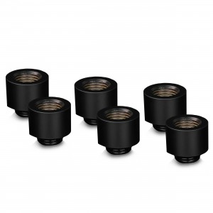 Thermal Grizzly DeltaMate 14mm Male to Female Extender Fitting - MF14 - Black - 6 Pack (TG-DM-FIT-6007)