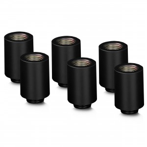 Thermal Grizzly DeltaMate 28mm Male to Female Extender Fitting - MF28 - Black - 6 Pack (TG-DM-FIT-6008)