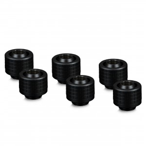 Thermal Grizzly DeltaMate 13/10mm SoftTube Compression Fitting - ST13 - Black - 6 Pack (TG-DM-FIT-6017)