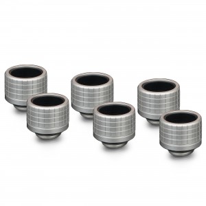 Thermal Grizzly DeltaMate 16mm HardTube Compression Fitting - HT16 - Matt Nickel - 6 Pack (TG-DM-FIT-6202)