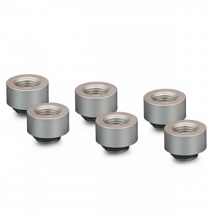 Thermal Grizzly DeltaMate 10mm Male to Female Extender Fitting - MF10 - Matt Nickel - 6 Pack (TG-DM-FIT-6206)