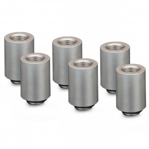 Thermal Grizzly DeltaMate 28mm Male to Female Extender Fitting - MF28 - Matt Nickel - 6 Pack (TG-DM-FIT-6208)