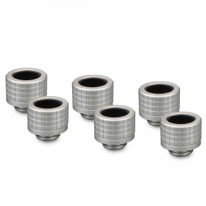 Thermal Grizzly DeltaMate 14mm HardTube Compression Fitting - HT14 - Matt Nickel - 6 Pack (TG-DM-FIT-6214)