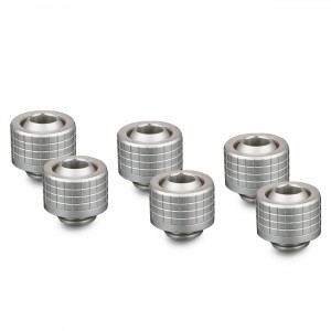 Thermal Grizzly DeltaMate 13/10mm SoftTube Compression Fitting - ST13 - Matt Nickel - 6 Pack (TG-DM-FIT-6217)