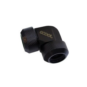 Alphacool Eiszapfen 13mm HardTube Compression Fitting 90° L-Connector - Knurled - Deep Black (17444)