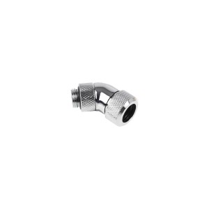 Alphacool Eiszapfen 13mm HardTube Compression Fitting 45° Rotatable G1/4 - Knurled - Chrome (17406)