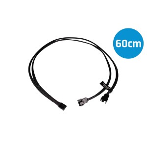 Alphacool Y-Splitter 4-Pin to 2x 4-Pin PWM Cable - 60cm - Black (18678)