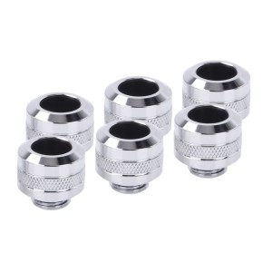 Alphacool Eiszapfen PRO 13mm HardTube Fitting G1/4 - Six Pack - Chrome (17474)