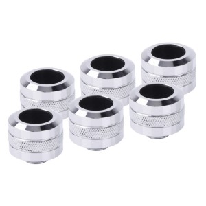 Alphacool Eiszapfen PRO 16mm HardTube Fitting G1/4 - Six Pack - Chrome (17476)