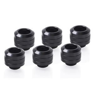 Alphacool Eiszapfen PRO 13mm HardTube Fitting G1/4 - Six Pack - Deep Black (17475)