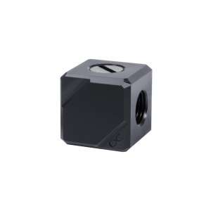 Alphacool Eiszapfen Connection Terminal 4-way G1/4 IT - Black Acetal (17557)