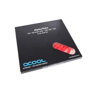 Alphacool Tubing AlphaTube HF 16/10 (3/8"ID) - UV Red 3m (9.8ft) Retailbox (17527)