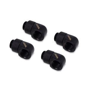 Alphacool Eiszapfen L-Connector Rotatable G1/4 OT to G1/4 IT - Black - Four Pack (17615)