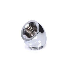 Alphacool Eiszapfen Angled Adaptor 45° G1/4 OT to G1/4 IT - Chrome (17591)