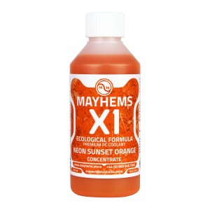 Mayhems - PC Coolant - X1 Concentrate - Eco Friendly Series - UV Fluorescent | 250 ml - Neon Sunset Orange (MX1C250MLOR)