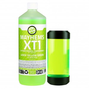 Mayhems - PC Coolant - XT1 Premix - Thermal Performance Series - UV Fluorescent | 1 Liter - Laser Yellow Green (MXTP1LYG)