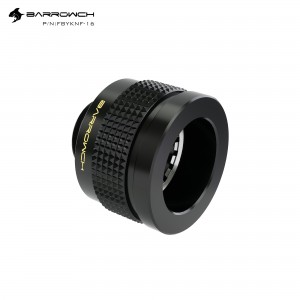 Barrowch G1/4 16mm Rigid Hardtube Wolverine Anti-Sheeding Fitting - Black (FBYKNF-16)
