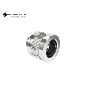 Barrowch G1/4 14mm Rigid Hardtube Wolverine Anti-Sheeding Fitting- Silver (FBYKNF-14-Silver)