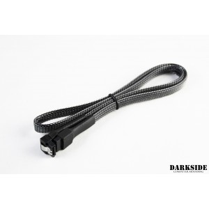 Darkside 60cm (24") SATA 3.0 180° to 180° Data Cable With Latch - Graphite Metallic (DS-0975)