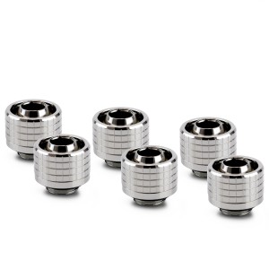 Thermal Grizzly DeltaMate 16/10mm SoftTube Compression Fitting - ST16 - Gloss Nickel - 6 Pack (TG-DM-FIT-6301)