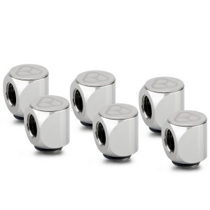 Thermal Grizzly DeltaMate Rotary Fitting - 90° - Gloss Nickel - 6 Pack (TG-DM-FIT-6303)
