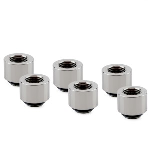 Thermal Grizzly DeltaMate 14mm Male to Female Extender Fitting - MF14 - Gloss Nickel - 6 Pack (TG-DM-FIT-6307)