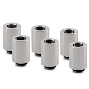 Thermal Grizzly DeltaMate 28mm Male to Female Extender Fitting - MF28 - Gloss Nickel - 6 Pack (TG-DM-FIT-6308)