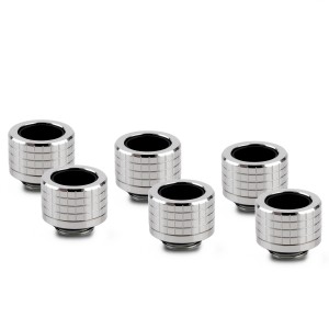 Thermal Grizzly DeltaMate 14mm HardTube Compression Fitting - HT14 - Gloss Nickel - 6 Pack (TG-DM-FIT-6314)