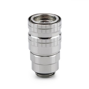 Thermal Grizzly DeltaMate Quick Disconnect Fitting | Female Coupling - Male Thread - Gloss Nickel (TG-DM-QDC-0301)