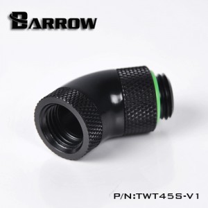 Barrow G1/4" 45 Degree Dual Rotary Adaptor Fitting - Black (TWT45S-V1)