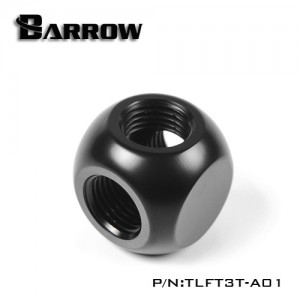 Barrow G1/4" Thread 3-Way Block Splitter Fitting - Black (TLFT3T-A01)