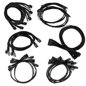EVGA Individually Sleeved Power Supply Cable Set for G2/G3/P2/T2 - Black (100-CK-1300-B9)