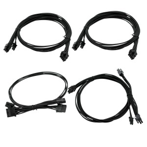 EVGA Individually Sleeved Additional Power Supply Cable Set for G2/P2/T2 - Black (100-CK-1600-B9)