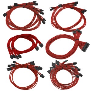 EVGA Individually Sleeved Power Supply Cable Set for G2/G3/P2/T2 - Red (100-CR-1300-B9)