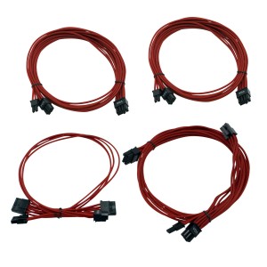 EVGA Individually Sleeved Additional Power Supply Cable Set for G2/P2/T2 - Red (100-CR-1600-B9)