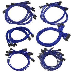EVGA Individually Sleeved Power Supply Cable Set for G2/G3/P2/T2 - Blue (100-CU-1300-B9)