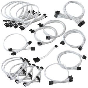 EVGA Individually Sleeved Power Supply Cable Set for 850W/1050W/1000W SuperNOVA GS/PS - White (100-CW-1050-B9)