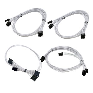 EVGA Individually Sleeved Additional Power Supply Cable Set for G2/P2/T2 - White (100-CW-1600-B9)