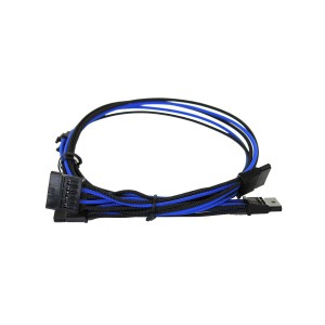 EVGA Individually Sleeved Power Supply Cable Set for 1600W - SUPERNOVA G2/P2/T2 - Black / Light Blue (100-G2-16KL-B9)