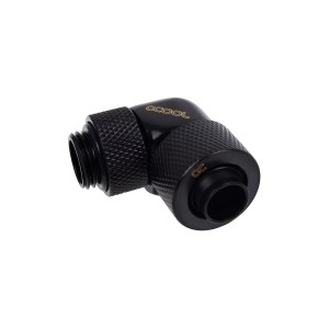 Alphacool Eiszapfen 3/8" ID x 1/2" OD G1/4 90° Rotatable Compression Fitting - Black (17230)