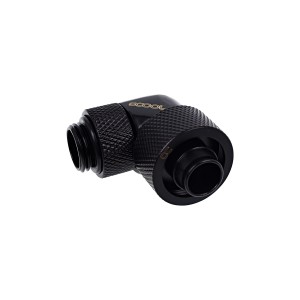Alphacool Eiszapfen 3/8" ID x 5/8" OD G1/4 90° Rotatable Compression Fitting - Black (17236)