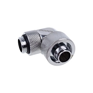Alphacool Eiszapfen 3/8" ID x 5/8" OD G1/4 90° Rotatable Compression Fitting - Chrome (17237)