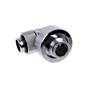 Alphacool Eiszapfen 1/2" ID x 3/4" OD G1/4 90° Rotatable Compression Fitting - Chrome (17243)