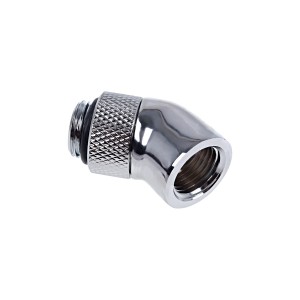 Alphacool Eiszapfen G1/4" 45 Degree Angled Rotatable Adapter Fitting - Chrome (17247)