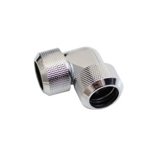 Alphacool Eiszapfen 16mm HardTube Compression Fitting 90° L-Connector - Knurled - Chrome (17445)
