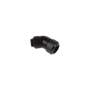Alphacool Eiszapfen 13mm HardTube Compression Fitting 45° Rotatable G1/4 - Knurled - Deep Black (17407)